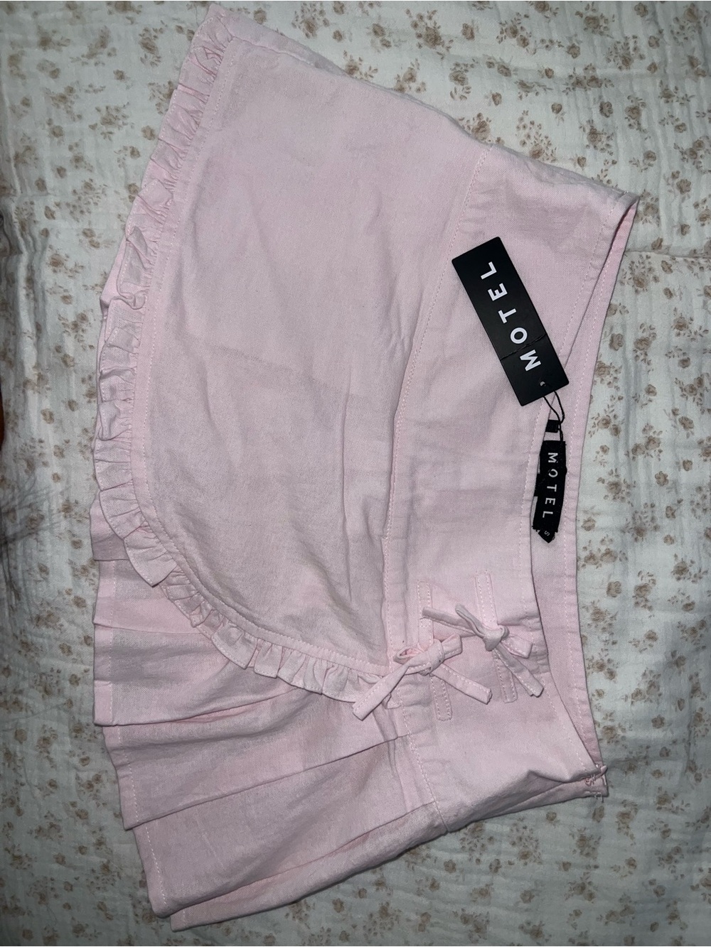 MOTEL ROCKS - Light pink Monana Wrap Mini Skirt